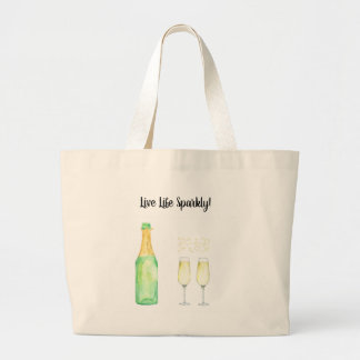 Grand Tote Bag Live Life Sparkly - Design mignon pour les amoureu