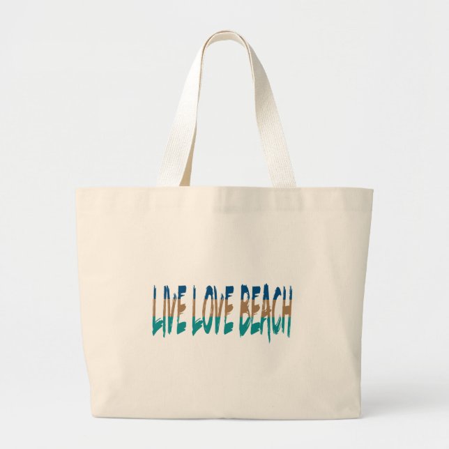 Grand Tote Bag Live Love Beach (Devant)