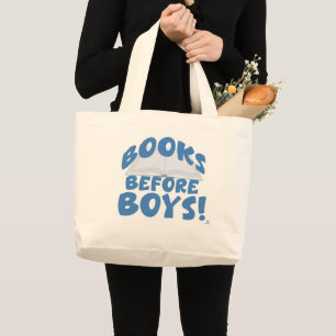 Grand Tote Bag Livres Avant Les Garçons Lecture Cheeky Motto
