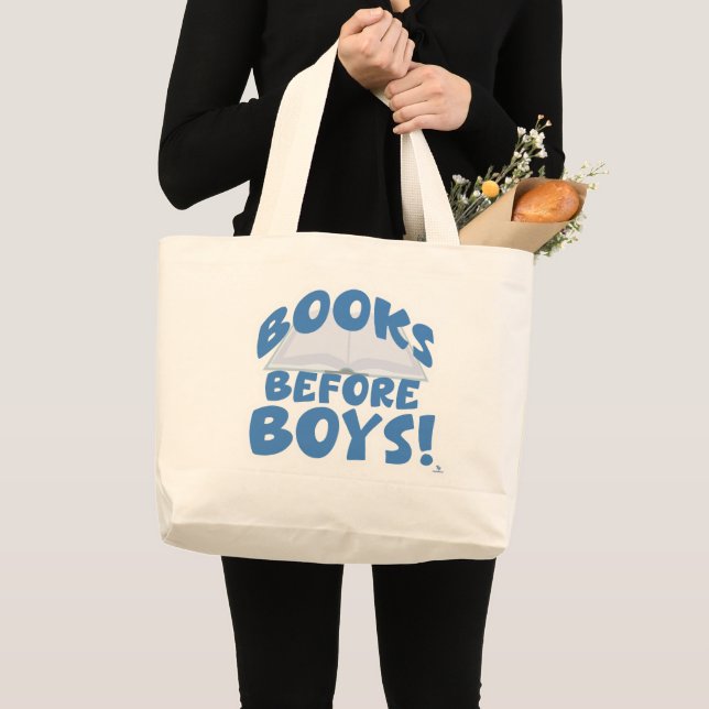Grand Tote Bag Livres Avant Les Garçons Lecture Cheeky Motto (Devant (produit))