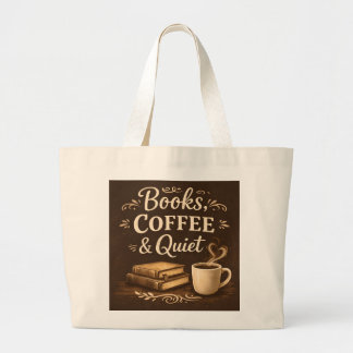 Grand Tote Bag Livres, Café & Calme – Amateur de livres Dark Acad
