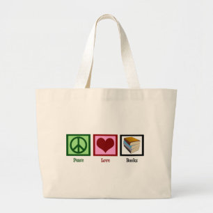 Grand Tote Bag Livres d'amour de paix