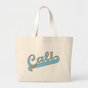 Grand Tote Bag Logo Cali California Surfer en bleu