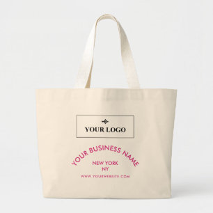 Grand Tote Bag Logo chic fuchsia site web professionnel promotion