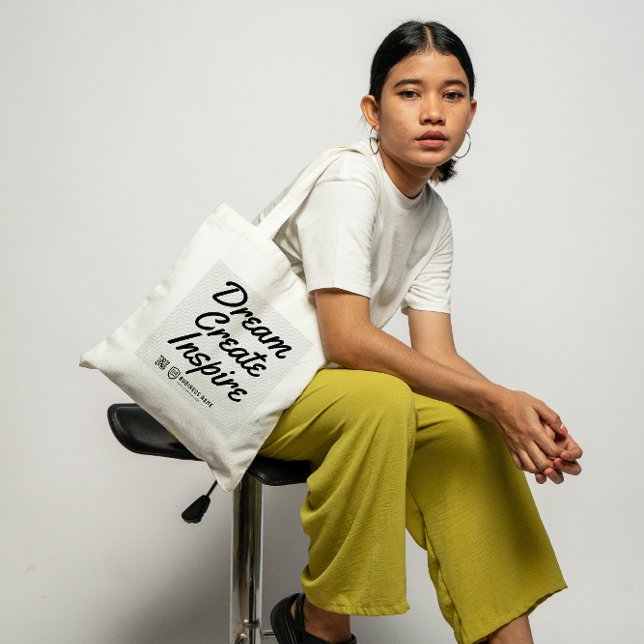 Grand Tote Bag Logo de l'entreprise de devis | Entreprise promoti (Créateur téléchargé)