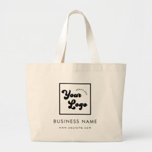 Grand Tote Bag Logo de l'entreprise minimaliste moderne sur mesur