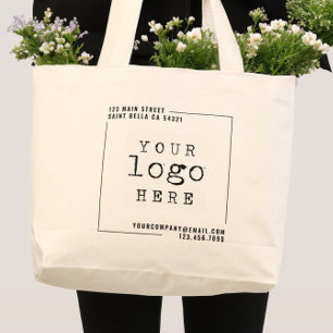 Grand Tote Bag Logo de l'entreprise personnalisée moderne