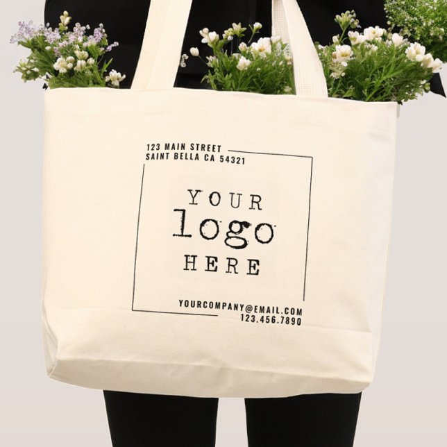 Grand Tote Bag Logo de l'entreprise personnalisée moderne (Créateur téléchargé)