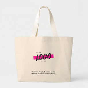 Grand Tote Bag Logo de l'entreprise personnalisée Texte promotion
