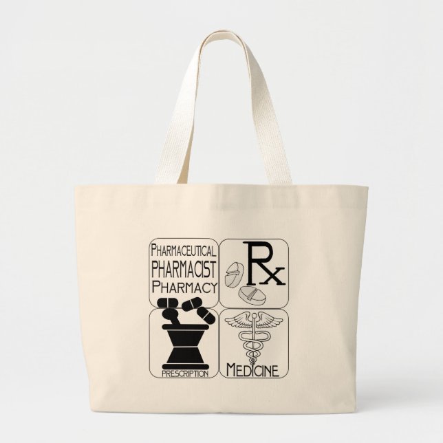 Grand Tote Bag LOGO de pharmacien de pharmacie (Devant)