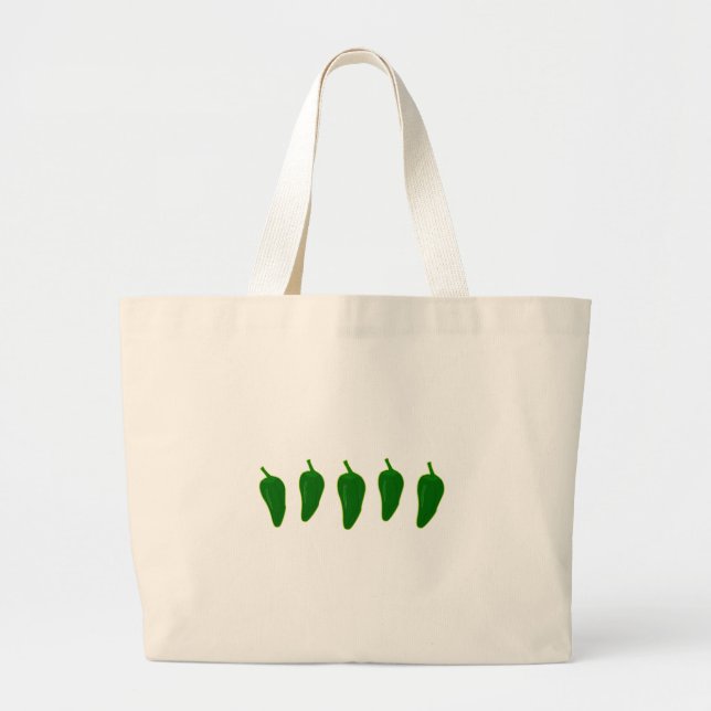 Grand Tote Bag Logo de poivrons de Jalapeno (petit piment vert) (Devant)