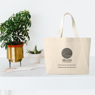 Grand Tote Bag Logo d'entreprise moderne sur mesure