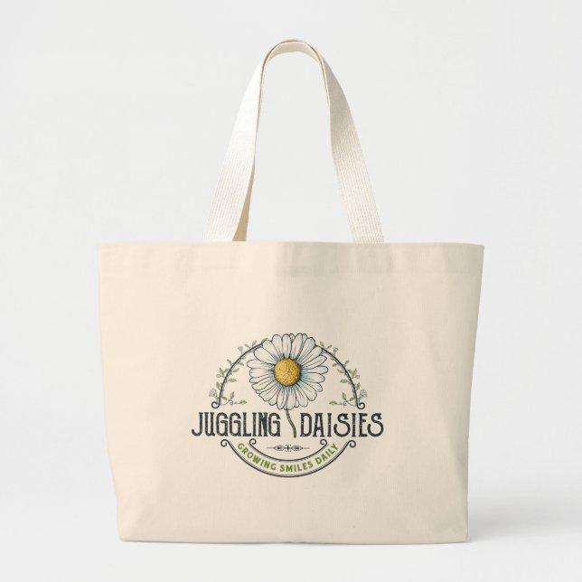 Grand Tote Bag Logo des marguerites de jonglage Fourre-tout (Devant)
