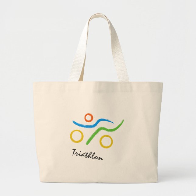 Grand Tote Bag Logo du triathlon (Devant)