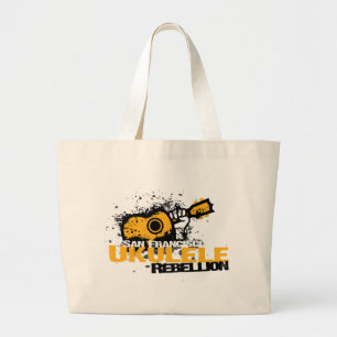 Grand Tote Bag logo d'ukulélé de sf