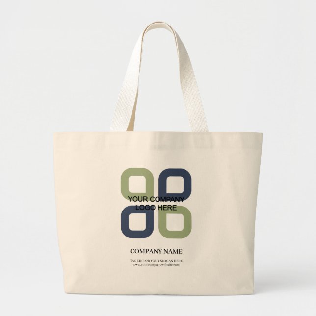 Grand Tote Bag Logo Entreprise customisée Avec Slogan Entreprise (Devant)