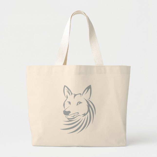 Grand Tote Bag Logo frais de coyote de chasse (Devant)