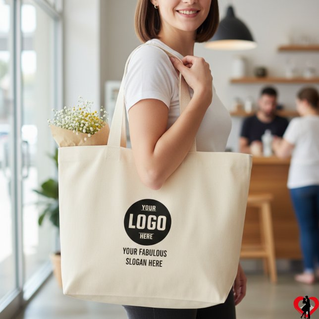 Grand Tote Bag Logo personnalisé, personnalisé pour votre entrepr (Custom Logo, Personalized for Your Business Large Tote Bag)