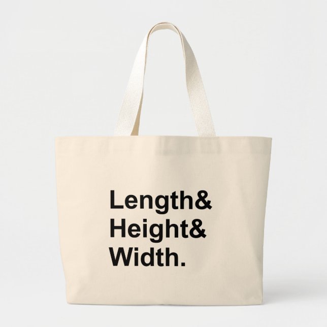 Grand Tote Bag Longueur x Largeur x Hauteur | Zone de mesure (Devant)