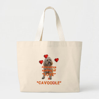 Grand Tote Bag l'orthographe alternative de l'AMOUR est CAVOODLE