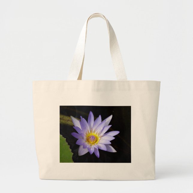 Grand Tote Bag lotus bleu du Nil (Devant)