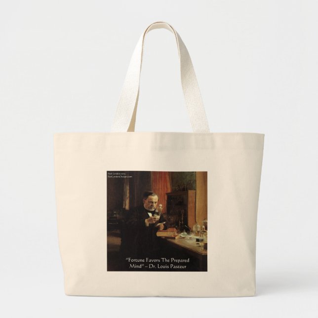 Grand Tote Bag Louis Pasteur "Fortune" Citation Cadeaux & Tee - s (Devant)