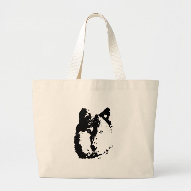 Grand Tote Bag Loup d'art pop (Devant)