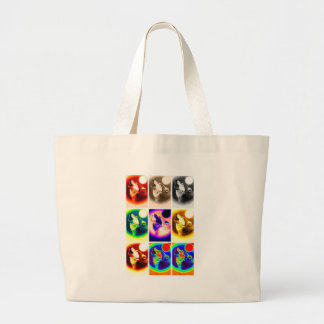 Grand Tote Bag Loup d'art pop