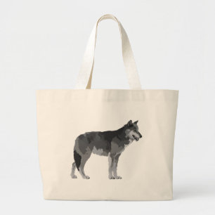 Grand Tote Bag Loup gris