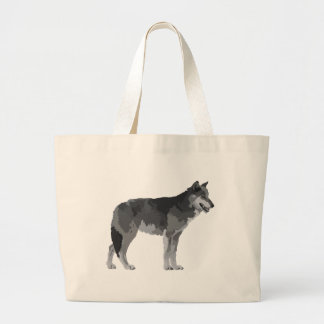 Grand Tote Bag Loup gris