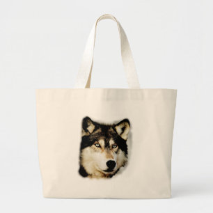 Grand Tote Bag Loup motivationnel unique