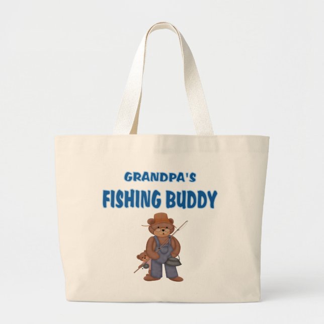 Grand Tote Bag L'ours de l'Épouse de Pêche de Papy (Devant)