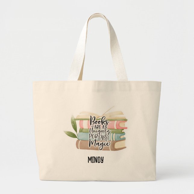 Grand Tote Bag Louveur de livre personnalisé (Devant)