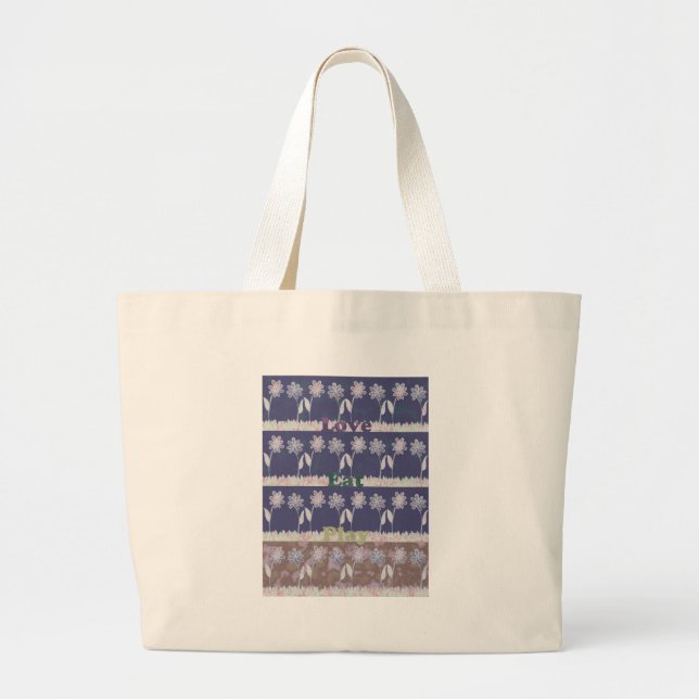 Grand Tote Bag Love Bleu Baby shower couleurs.png (Devant)