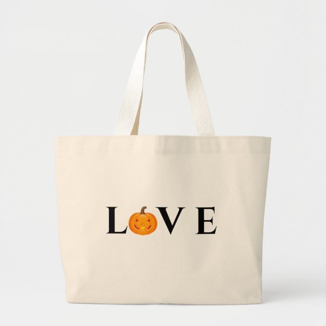 Grand Tote Bag Love Citrouille Fourre-tout (Devant)