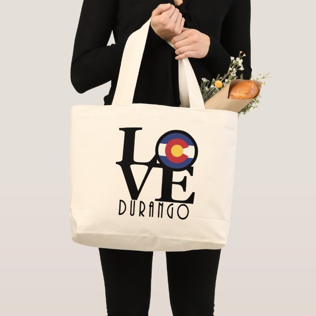 Grand Tote Bag LOVE Durango Texas (Devant (produit))