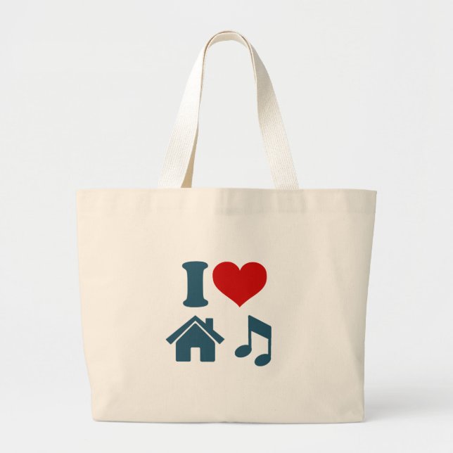 Grand Tote Bag Love House Music (Devant)