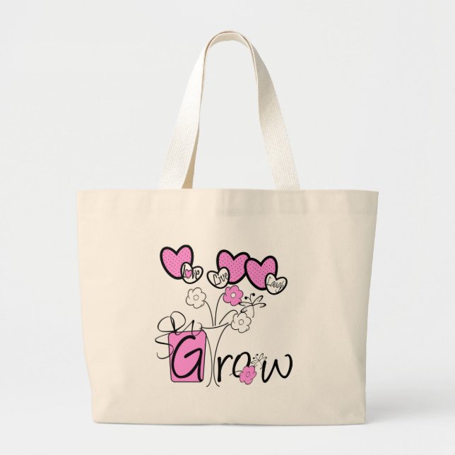 Grand Tote Bag Love Live Laugh Grow (Devant)