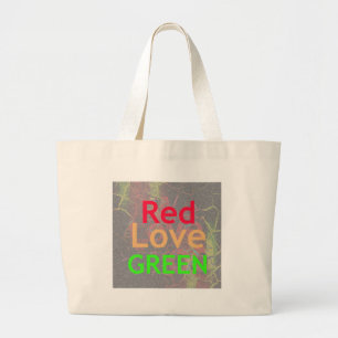 GRAND TOTE BAG LOVE RED GOLDEN VERT