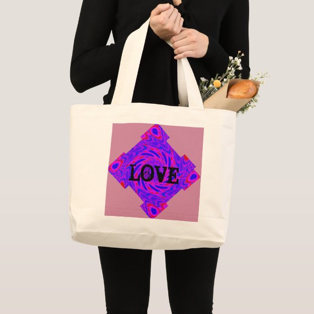 GRAND TOTE BAG LOVE ROSE MANDALA (Devant (produit))