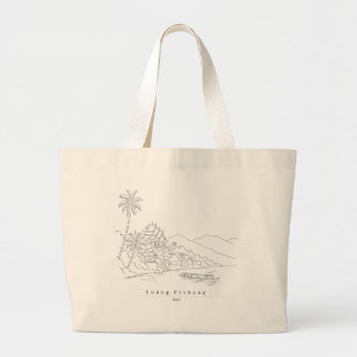 Grand Tote Bag Luang Prabang Laos Art en ligne minimaliste