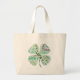 Grand Tote Bag Lucky Clover Word Art