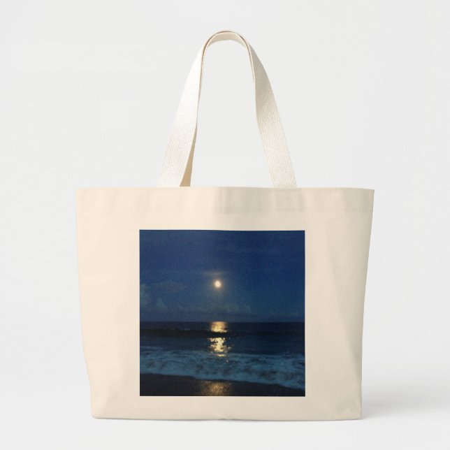 GRAND TOTE BAG LUMIÈRE LUNE SUR LA PLAGE (Devant)