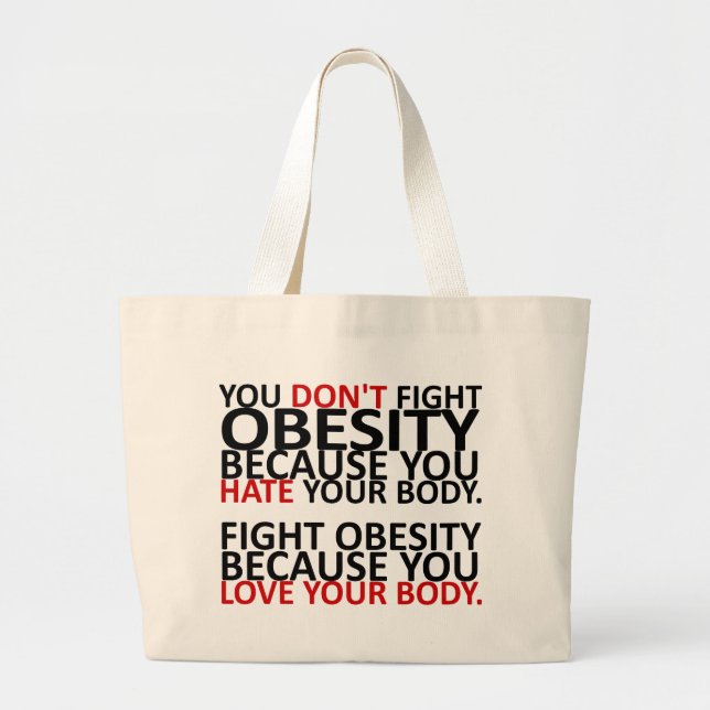 Grand Tote Bag Lutter contre l'obésité (Devant)