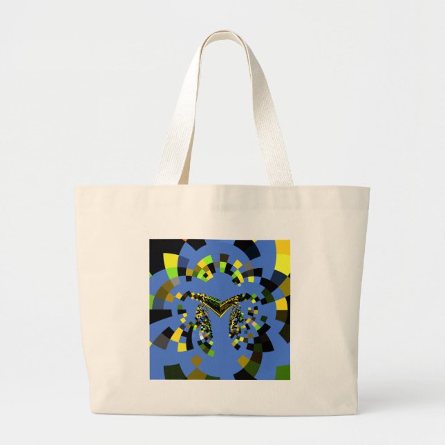 Grand Tote Bag M Bleu (Devant)