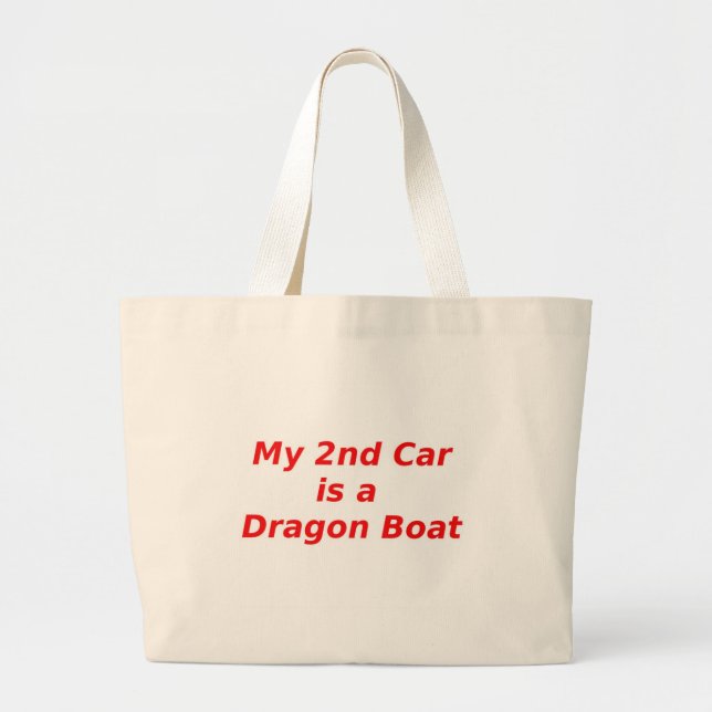 Grand Tote Bag Ma deuxième voiture est un bateau de dragon (Devant)