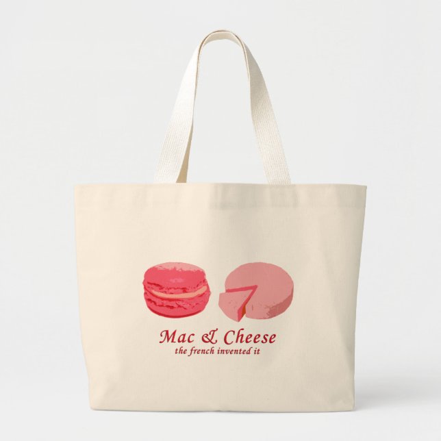 Grand Tote Bag Macaron et fromage Fourre-tout de achat (Devant)