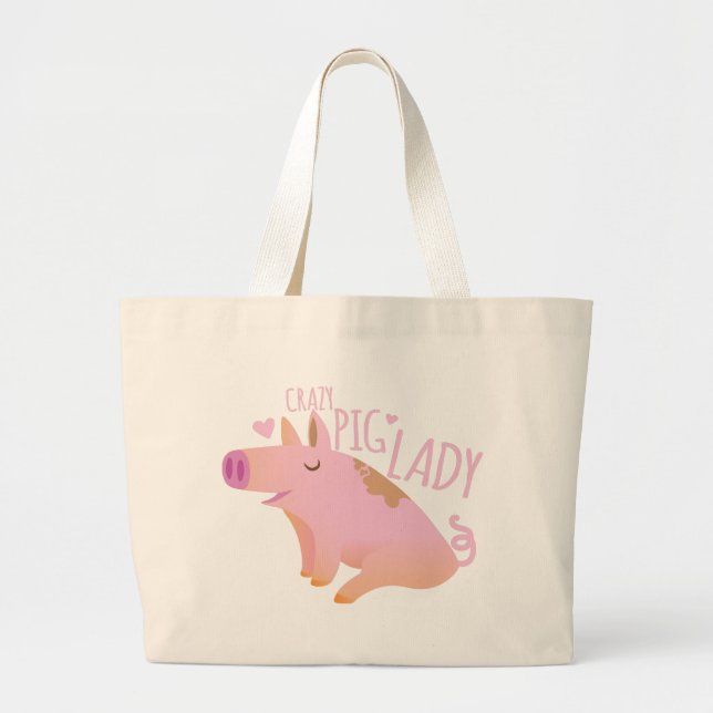 Grand Tote Bag Madame folle de porc (Devant)