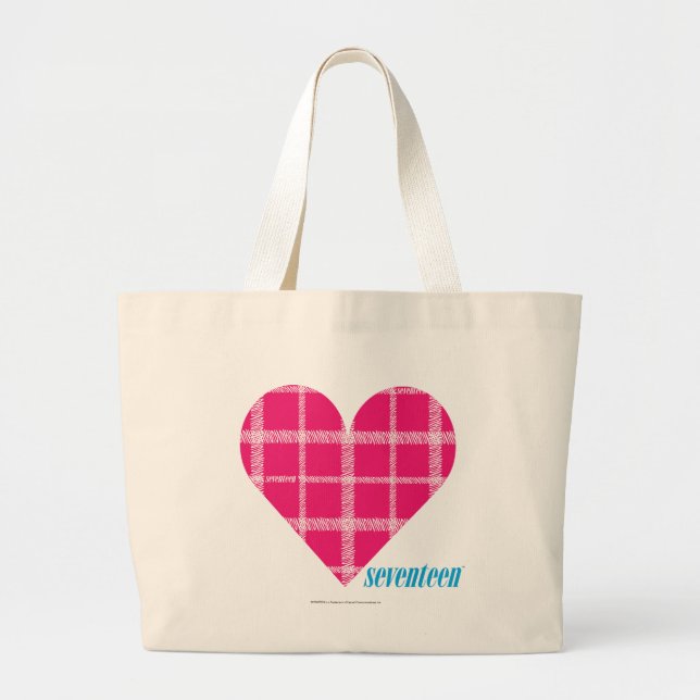 Grand Tote Bag Magenta 2 de plaid (Devant)