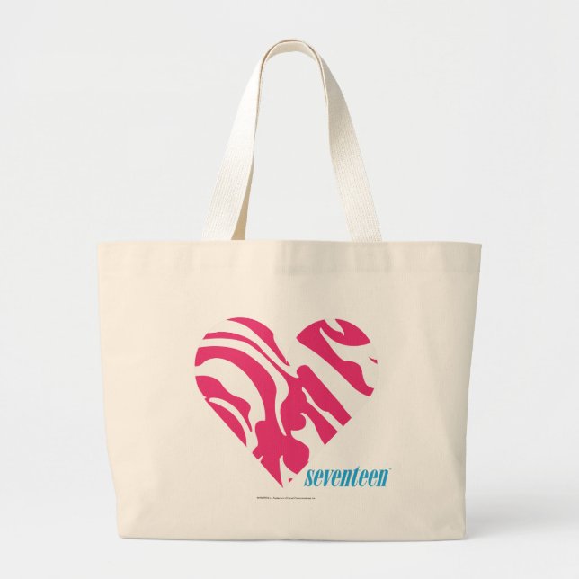 Grand Tote Bag Magenta 2 de zèbre (Devant)